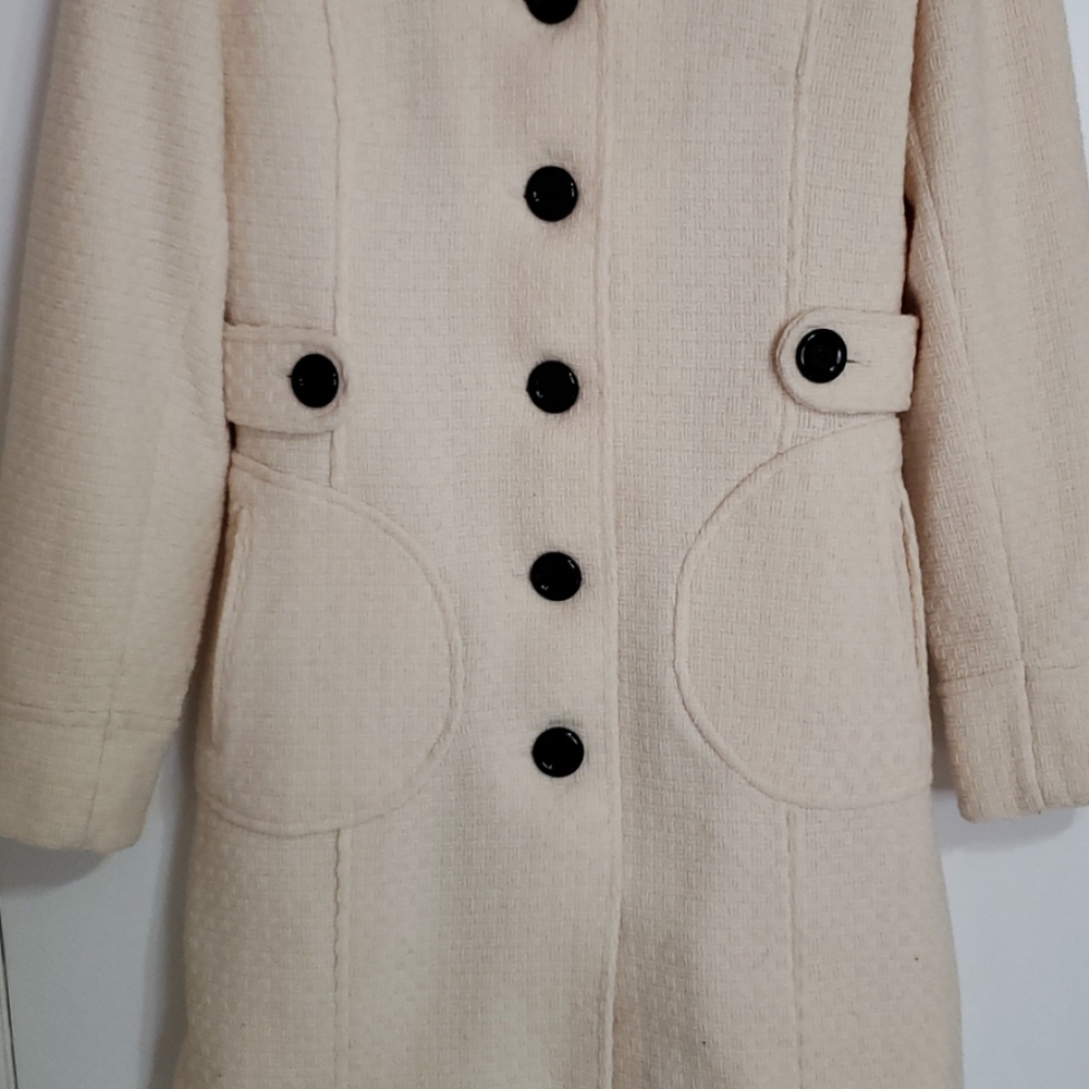 American Rag Cie Ivory Long Coat Size Small - Picture 3 of 12